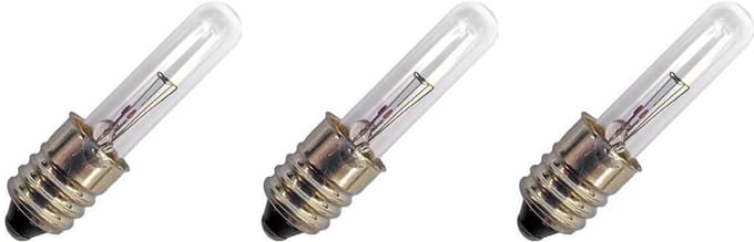 Signaallamp E10 60V 3.6W - 60 mAh - 3 stuks - T6.6 Gloeilamp Ø6.6mm - 35mm - 2500K - Dimbaar