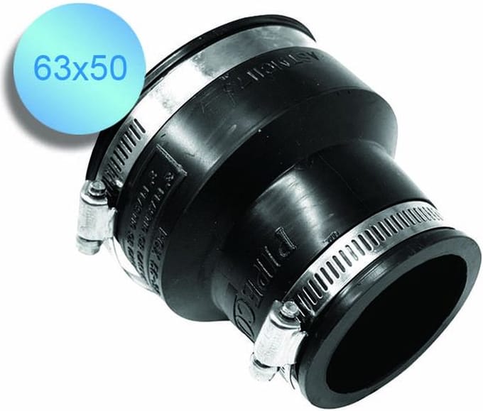 Aquaking Pipeconx Rubber verloop 63 x 50 mm - Rubber - PVC - Koppeling