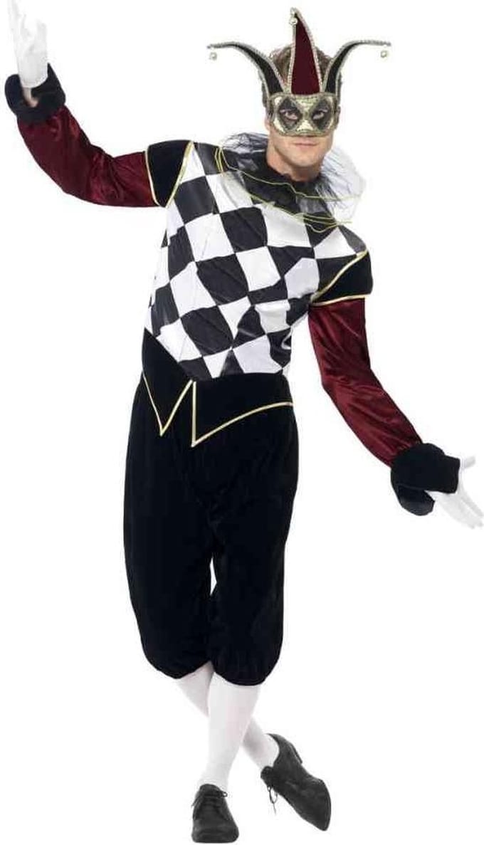 Smiffys Kostuum -L- Gothic Venetian Harlequin Multicolours