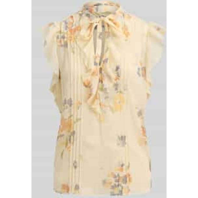 regular fit blouse met kraag met ruches