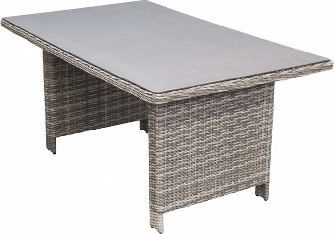 Tuintafel Dublin 145x85cm | Ash Grey | Keramiek & Wicker