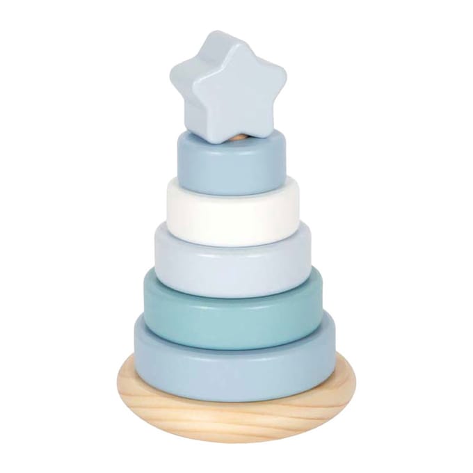 Small Foot - Wooden Stacking Tower Blue - 7 pcs.