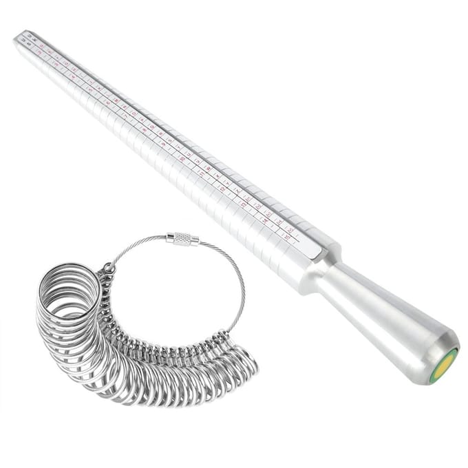 UK Maat Ringdoorn Stok Vingermaat Sizer Sieraden Meetgereedschap Set white