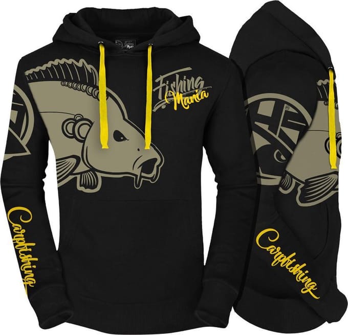 Hotspot Design Fishing Mania Carpfishing Sweatshirt Black S Man