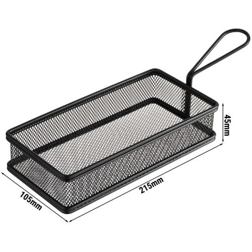 GGM Gastro (6 Stück) Servier Frittierkorb - SNACKHOLDER - Edelstahl - 215x105mm - Schwarz