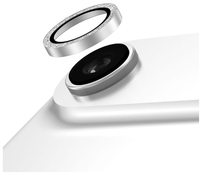 AVY Camera Lens Protector Rings | Geschikt voor Apple iPhone Air | Camera Lens Protector Glas | Schokbestendig | Krasbestendig | met Applicator | Glitter Zilver