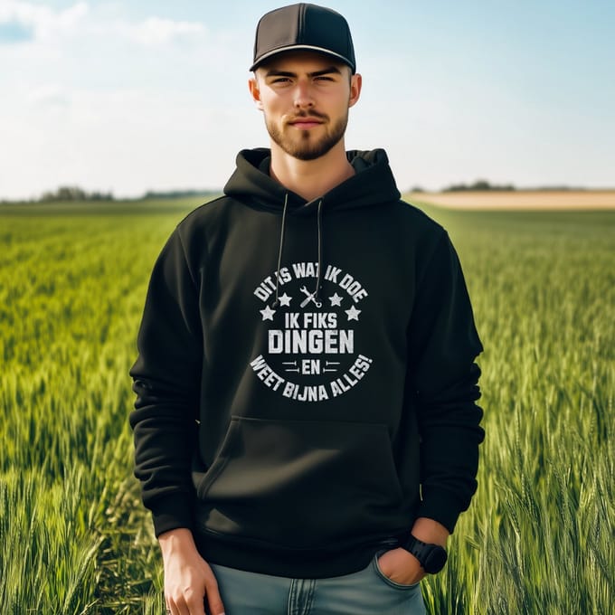 AGRIFANS® Ik Fiks Dingen - Heren Hoodie - S