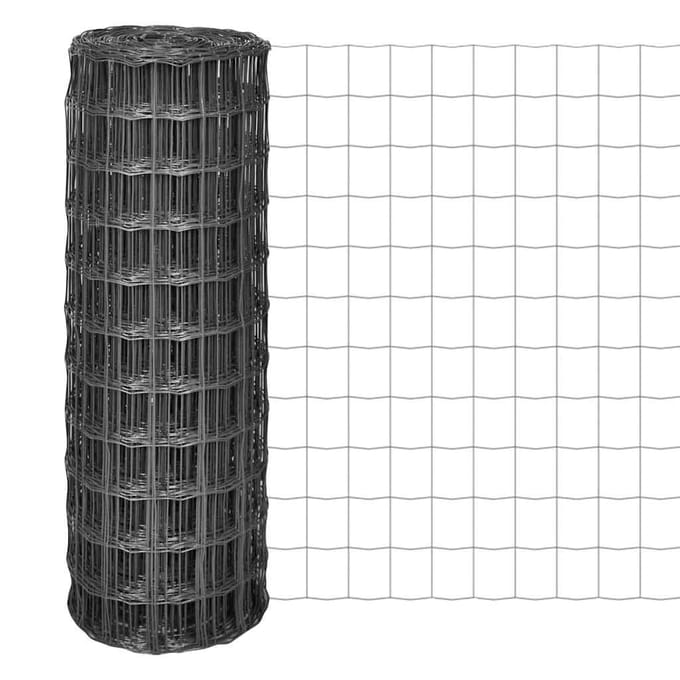 vidaXL - Euro - hek - 25x1 - m - staal - grijs