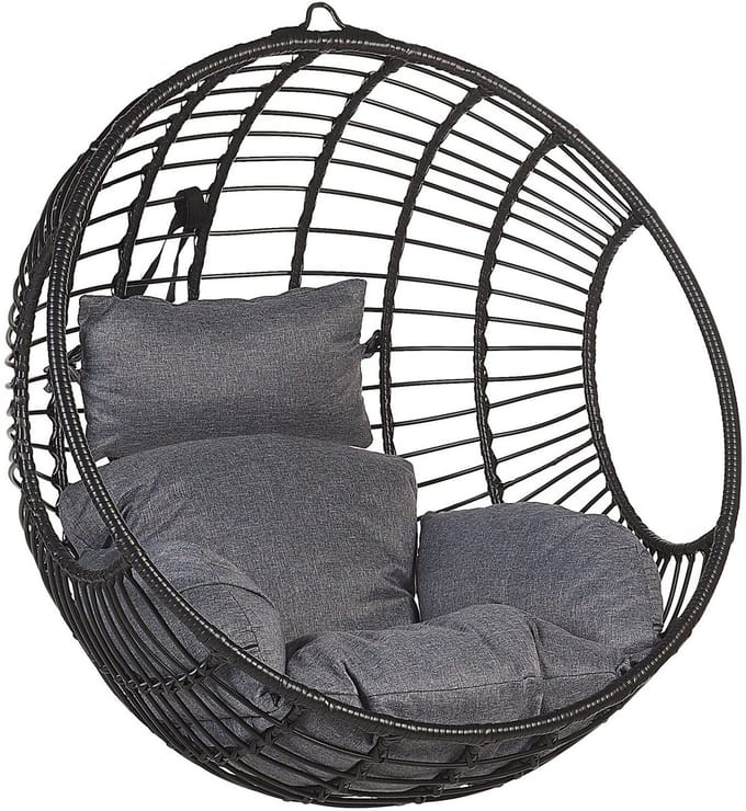 ASPIO - Hangstoel - Zwart - PE rotan