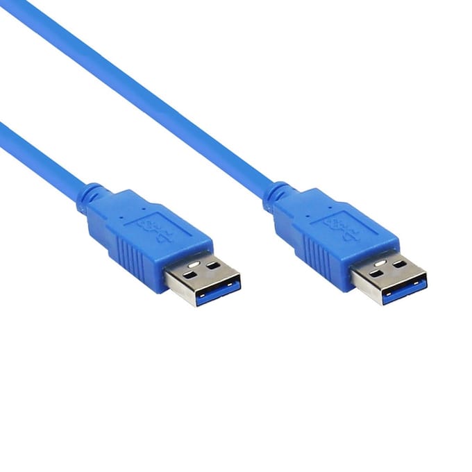 Powteq USB A naar USB A kabel - 3 meter - Blauw - USB 3.0 - 4800 mb/s