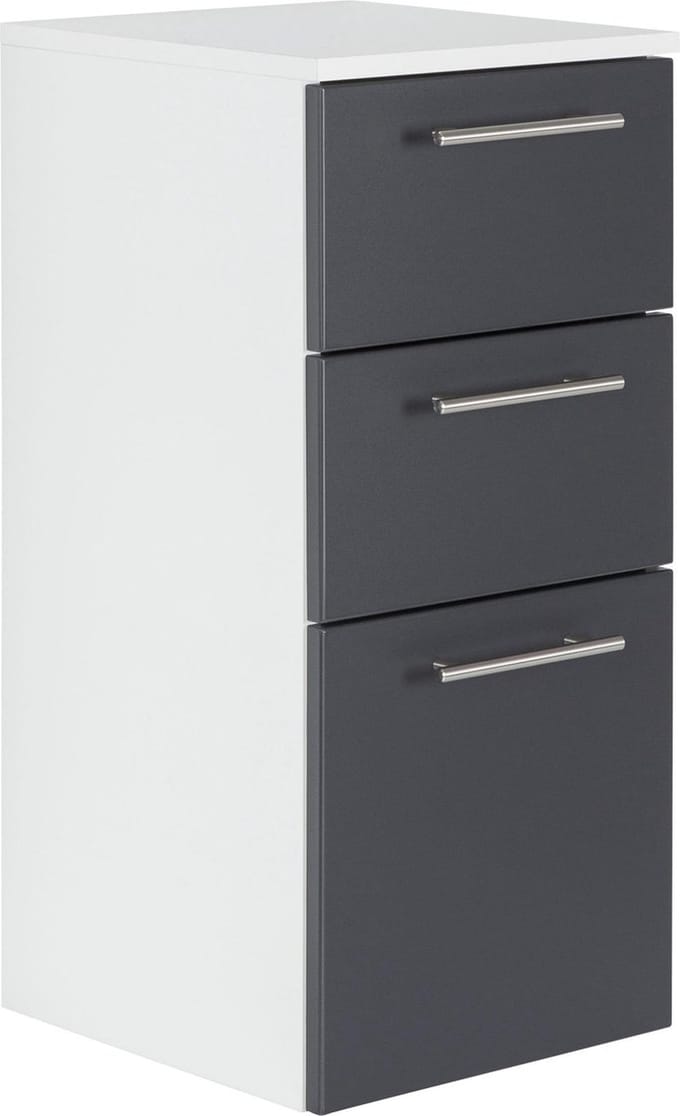 Badkamerkast Ivar Antraciet - Wit - Breedte 35.2 cm - Hoogte 75 cm - Diepte 36.8 cm