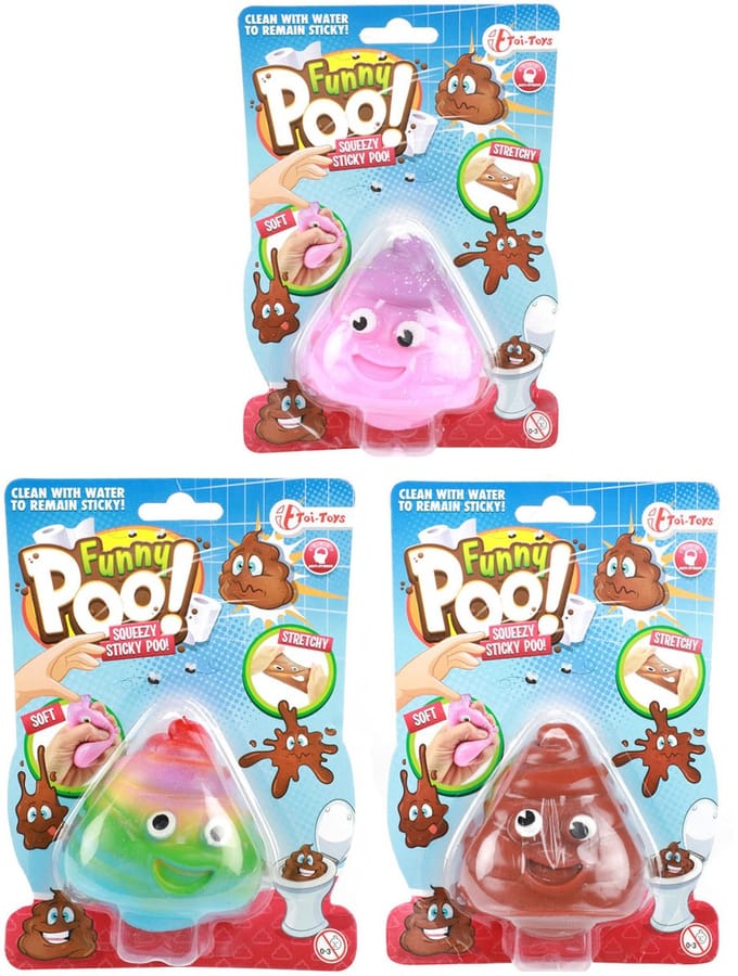 Toi-Toys Funny Poo Sticky Stretchy Smiling Turd (Assorted)