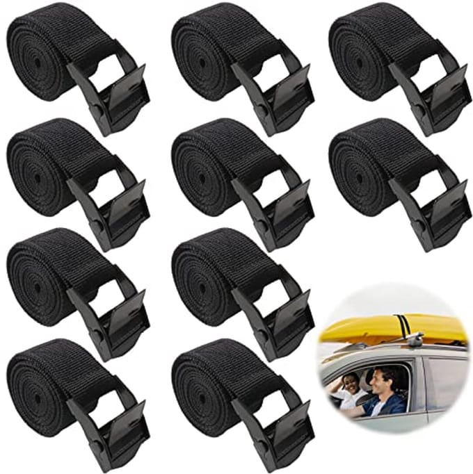 Korte Spanbanden 1 m met Klemsluiting - 10 Stuks voor Fiets, Motorfiets en Bagage
