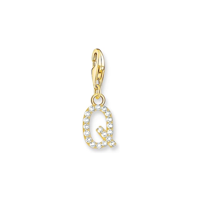 Thomas Sabo - 1980-414-14 - Charm - Dames - 925er Zilver geel verguld - Letter Q