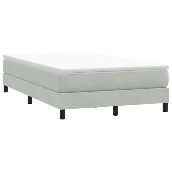 vidaXL - Boxspring - zonder - matras - fluweel - lichtgrijs - 120x220 - cm