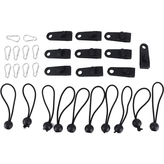 Multifunctionele Winddichte Tentclip Gesp Bal Elastische Koorden Buitentent Luifels Klem Accessoires black