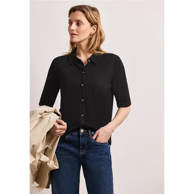Shirt met korte mouwen en knoopsluiting