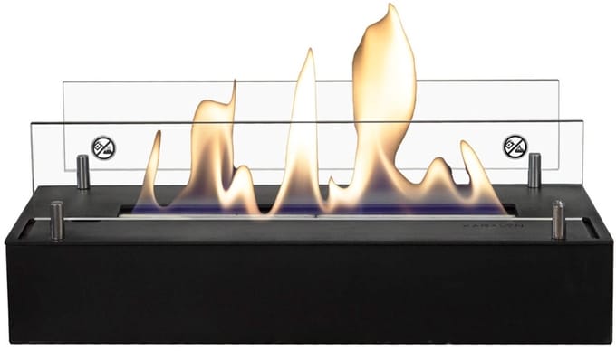 Xaralyn Bio-ethanol haard - bio-ethanol brander M - zwart - 2 KW verwarming - bio-ethanol inbouwhaard - echte vlammen