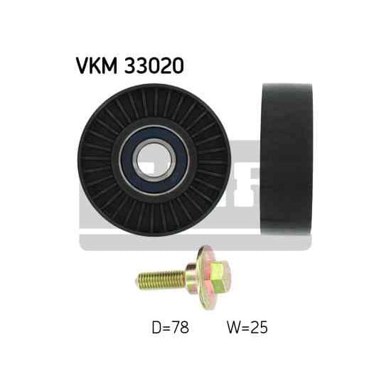 Rondsel/geleiderpoelie, V-riem SKF VKM 33020