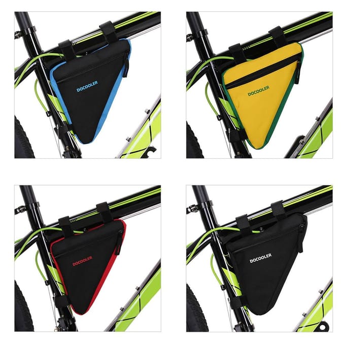 Docooler Triangle Bicycle Front Zadelbuis Frame Pouch Outdoor Tas zwart