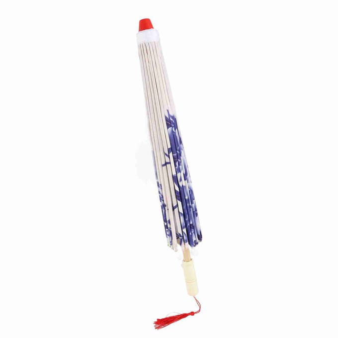 Parapluie coupe-vent fait main pour femme, style danse classique chinoise(Bleu) white