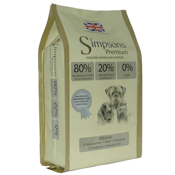 2x12kg 80/20 Gemengd Vlees & Vis Simpsons Premium Hondenvoer