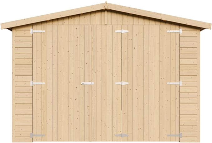 Timbela M101 - Houten garage - 15 m² - 516x324xH222 cm - Chalet met ramen