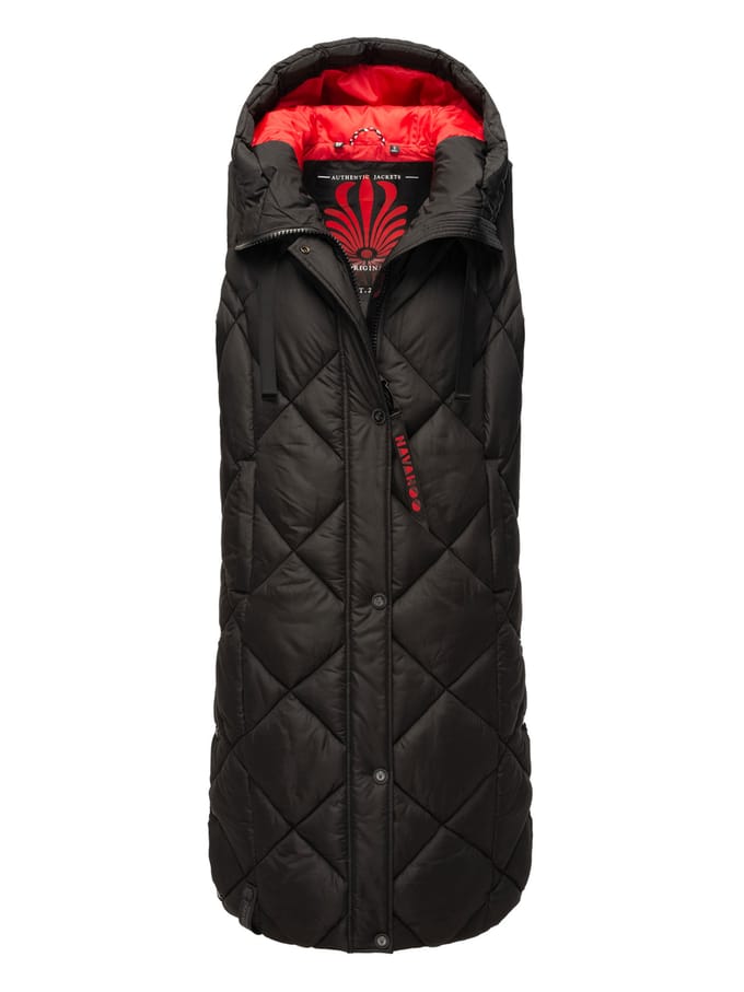 Navahoo lange dames bodywarmer Schnuckel – Modern & Met Capuchon