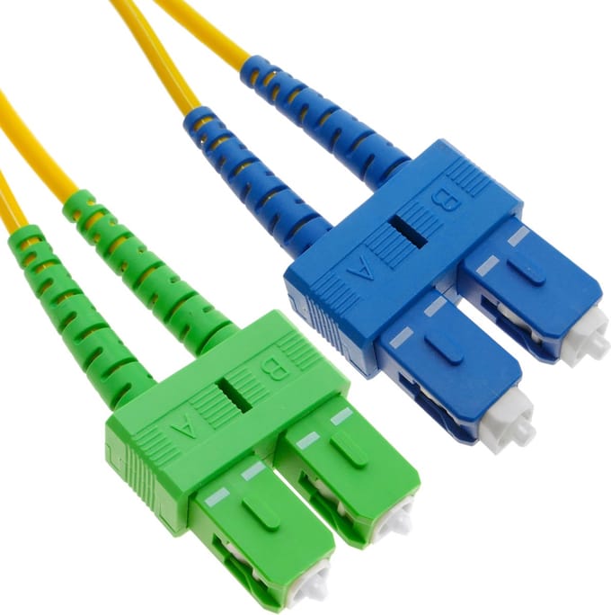 BeMatik - Glasvezelkabel SC / UPC naar SC / APC single mode duplex 9/125 2 m OS2