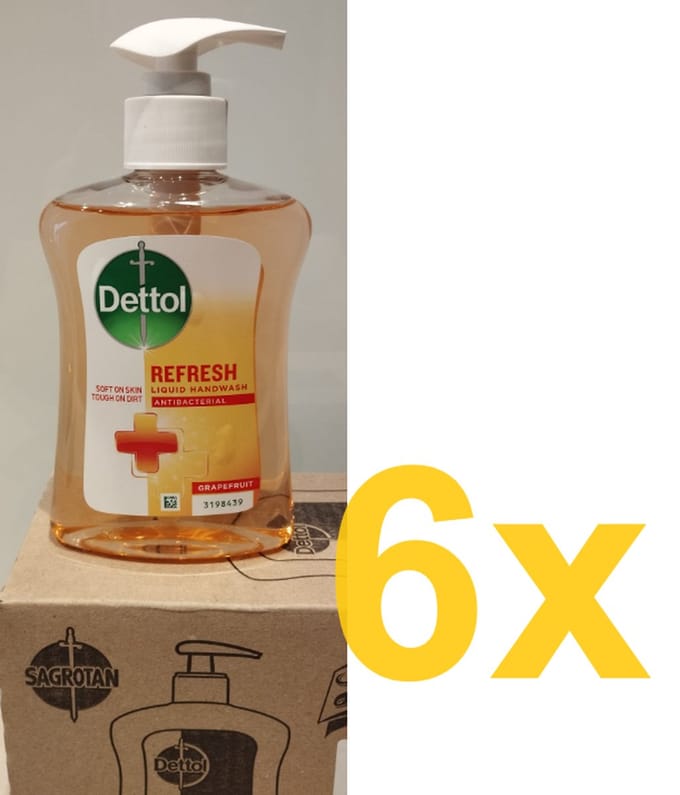 6x 250 ml Dettol handzeep Grapefruit