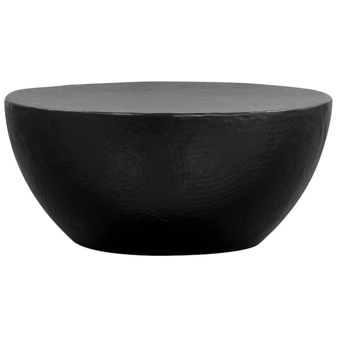 vidaXL - Salontafel - 70x30 - cm - gehamerd - aluminium - zwart