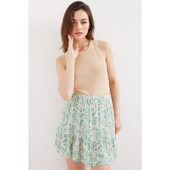 Getextureerde Mini Gebreide Rok met Ruches Details