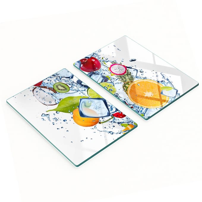 Decoratieve glazen serveerplanken voor snacks, fruit en ijs, 2x40x52 cm