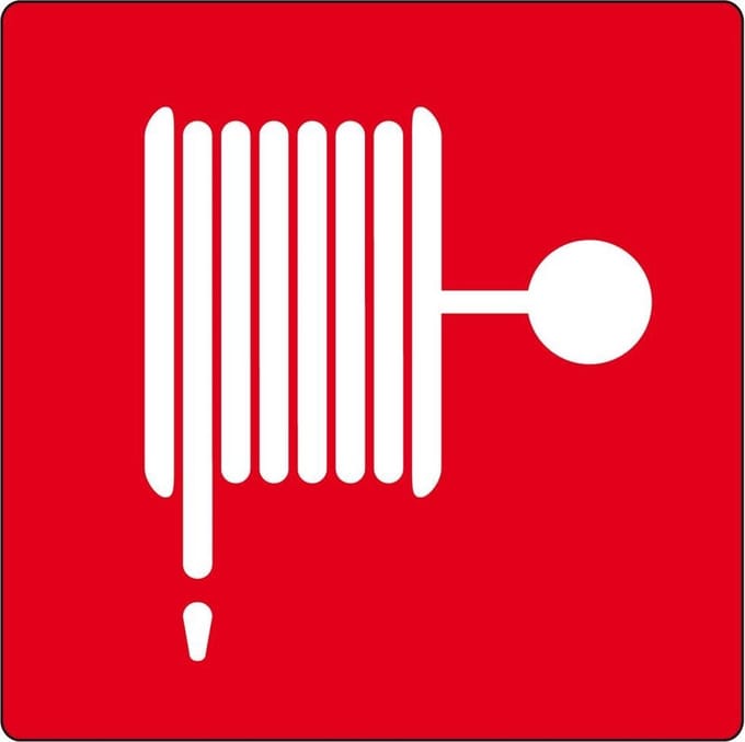 Ivana Pictogram Brandslang Met Rode Achtergrond