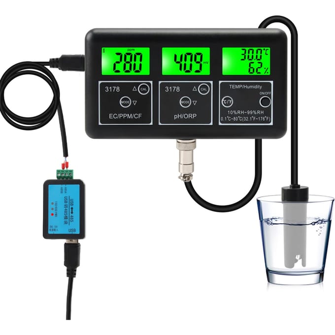 7 in 1 PH-meter voor Water Digitale Waterkwaliteitstester EC/TDS/PH/CF/ORP/Temperatuur/Vochtigheidsmeter EU plug