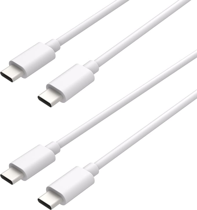 Cazy uSB C naar USB C Kabel - Oplader - Oplaadkabel Geschikt voor iPhone / Samsung oplader - Fast Charge - Oplaadkabel - 150cm - Wit - 2 stuks