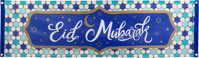 Boland - Polyester banner 'Eid Mubarak' - Geen thema - Ramadan versiering