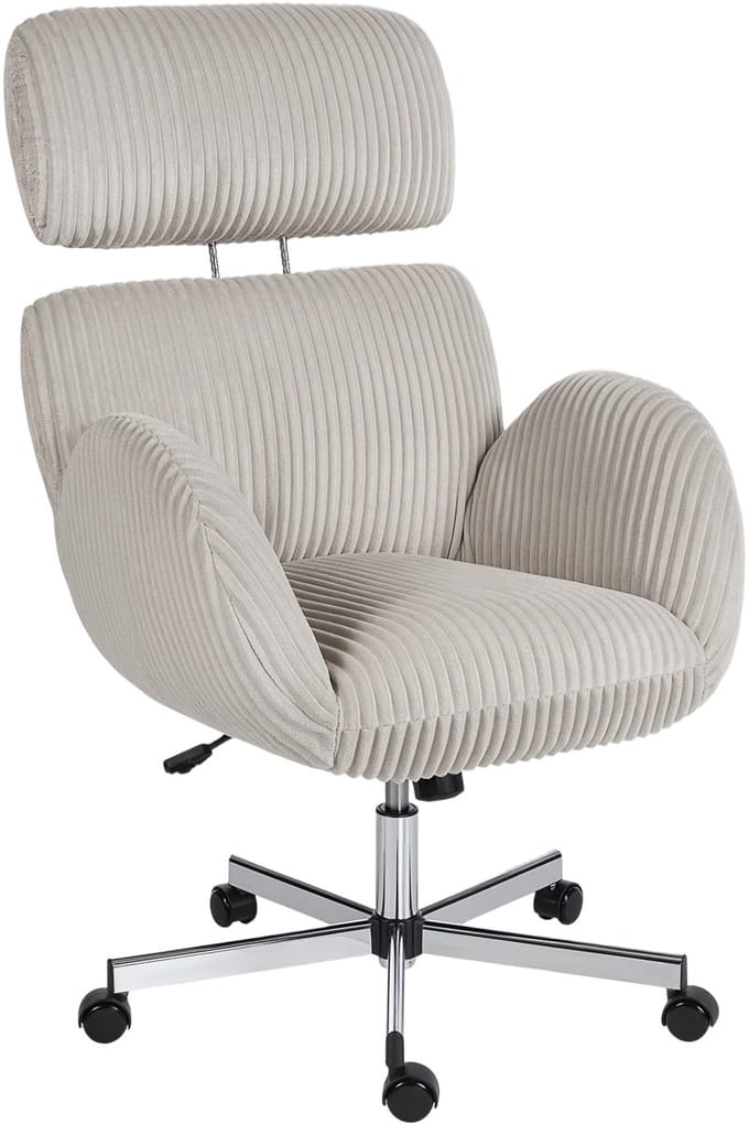 HOMCOM bureaustoel - Fluweel, staal - 74x70x112 cm - Grijs