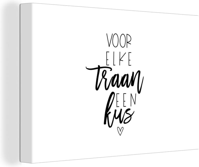 Canvas Schilderij Beterschap - Spreuken - Kus - 30x20 cm - Wanddecoratie