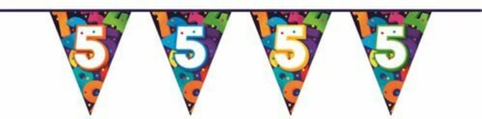 Vlaggenlijn Cijfers 5 jaar - 10 meter