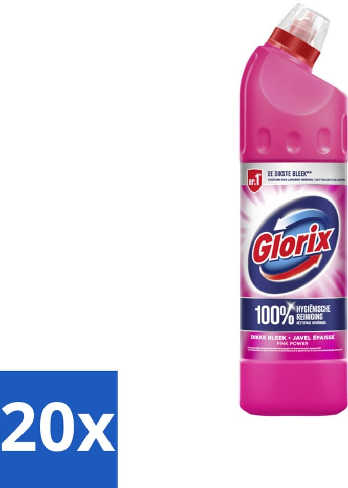 Glorix Bleek Pink Power 750 ml - Bulkverpakking - 20 stuks