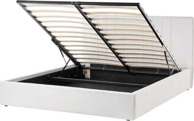 TARASCON - Tweepersoonsbed - Lichtbeige - 160 x 200 cm - Polyester