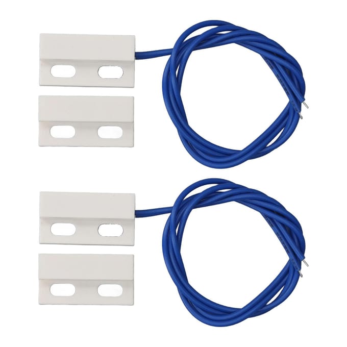 2 Paires Contact Magnétique de Porte Normalement Fermé Encastré Capteur de Contact pour Fenêtre Portail Maison white