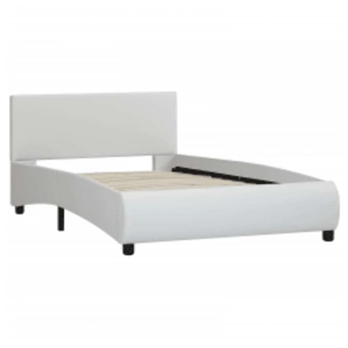 vidaXL - Bedframe - met - LED - kunstleer - wit - 100x200 - cm