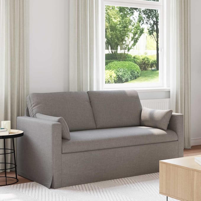 vidaXL - Bank - 2-zits - Taupe - 158 - x - 78 - x - 80 - cm - Stof