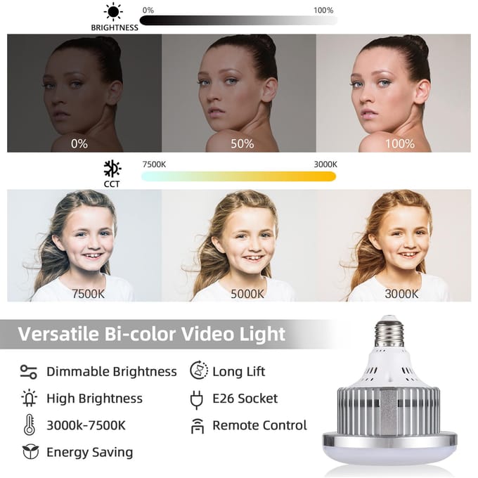 Andoer Studio Photography Light Kit Softbox-verlichtingsset inclusief 85W tweekleurig LED-licht + 40x40cm US Plug zwart