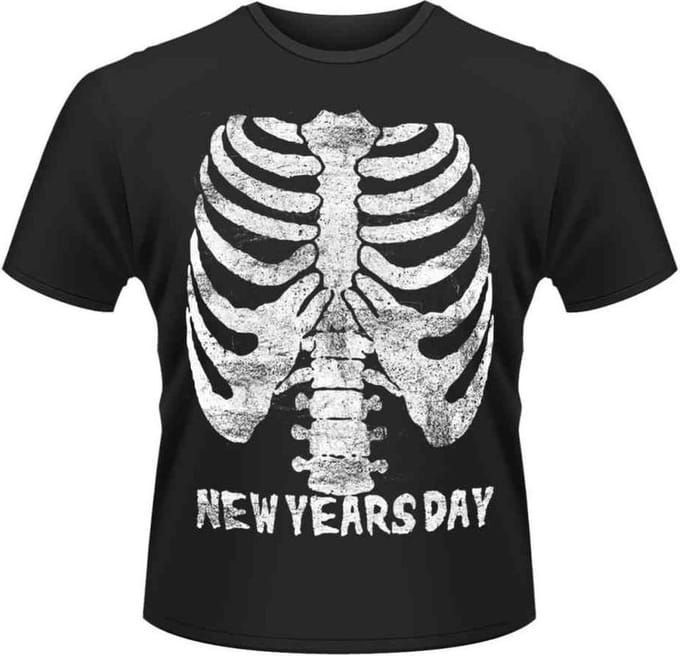 New Years Day Heren Tshirt -S- Ribcage Zwart
