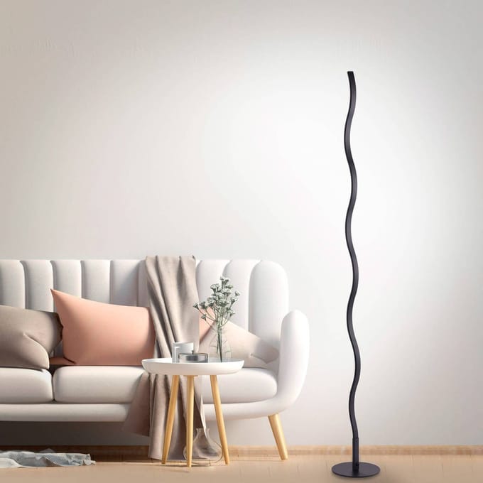 JUST LIGHT. GmbH LED vloerlamp Wave 3.000K 120cm zwart