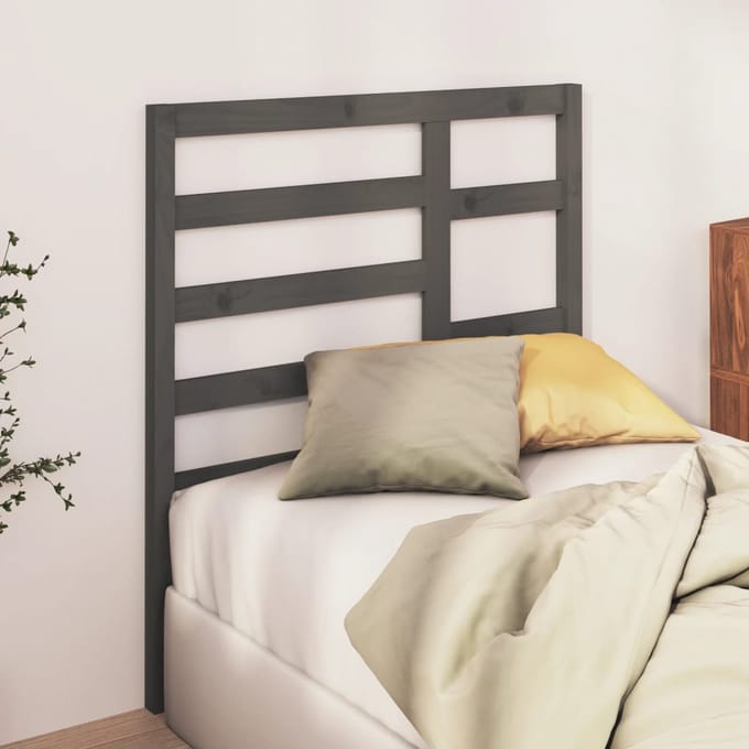 vidaXL - Hoofdbord - 81x4x104 - cm - massief - grenenhout - grijs