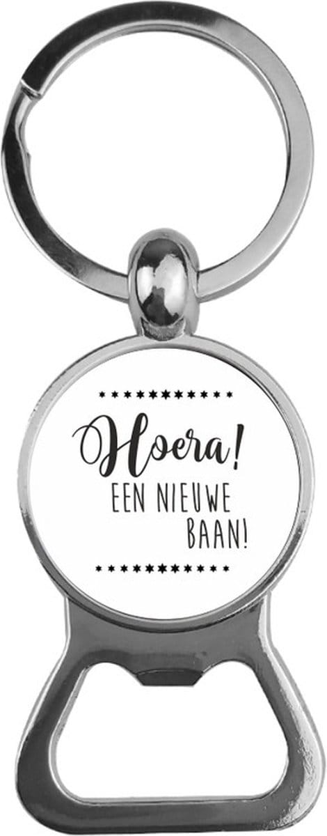 Bieropener Glas - Hoera Een Nieuwe Baan